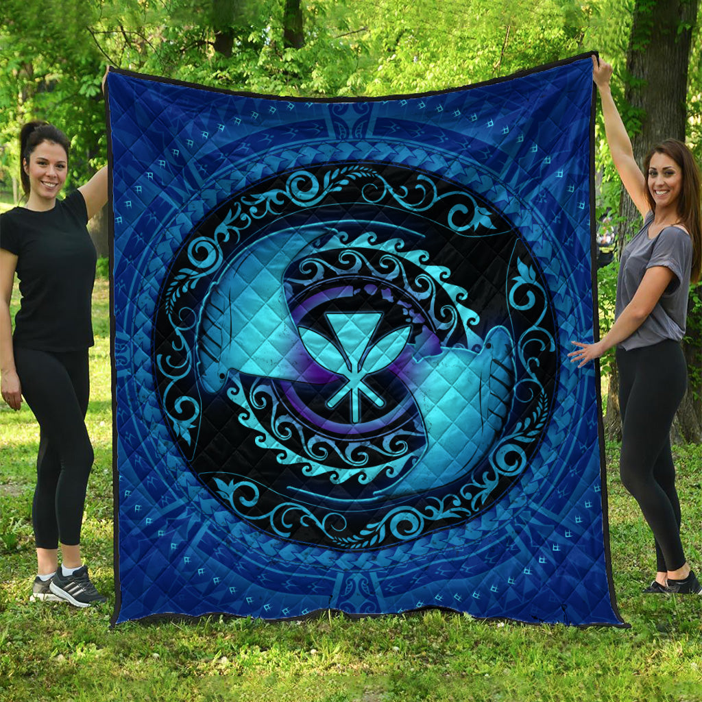 Hawaii Premium Quilt Manta Ray Couple Polynesian Ocean Style