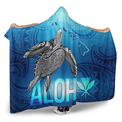 Hawaii Hooded Blanket Aloha Turtle Ocean Style