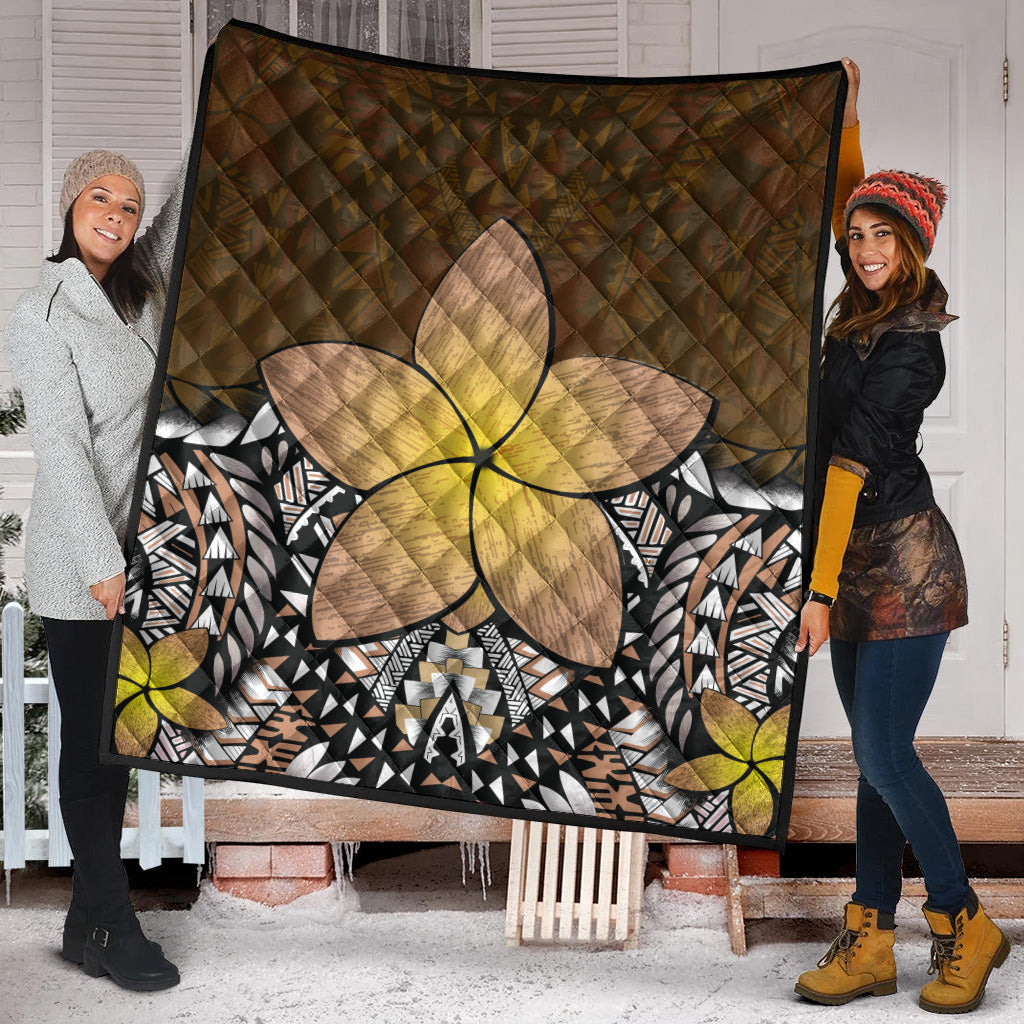 Hawaii Premium Quilt Hawaii Plumeria Polynesian Traditional Patterns Vintage Version