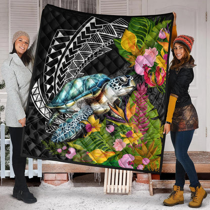 Hawaii Premium Quilt Turtle Ocean Spiral Polynesian Patterns