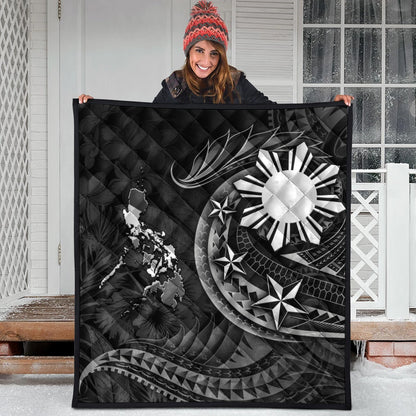 Philippines Filipinos Premium Quilt Philippines Sun Tribal Patterns Tropical Flowers Curve Style