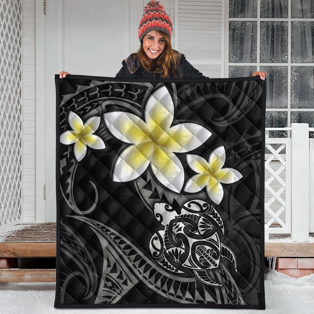 Hawaii Premium Quilt Hawaiian Turtle Honu Plumeria Tribal Tattoo
