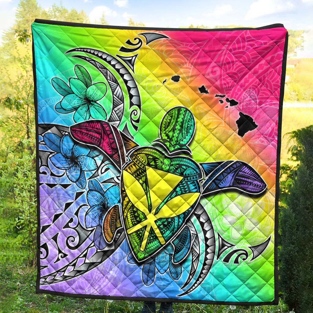 Hawaii Premium Quilt Hawaii Map And Turtle Tribal Patterns