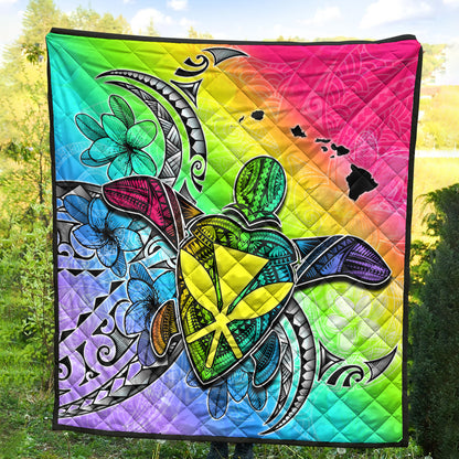 Hawaii Premium Quilt Hawaii Map And Turtle Tribal Patterns