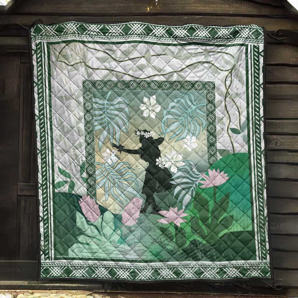 Hawaii Premium Quilt Hawaii Girl Hula Dancers With Tropical Flowers