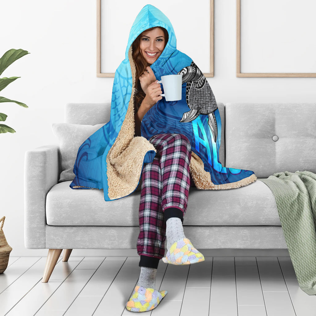 Hawaii Hooded Blanket Aloha Turtle Ocean Style