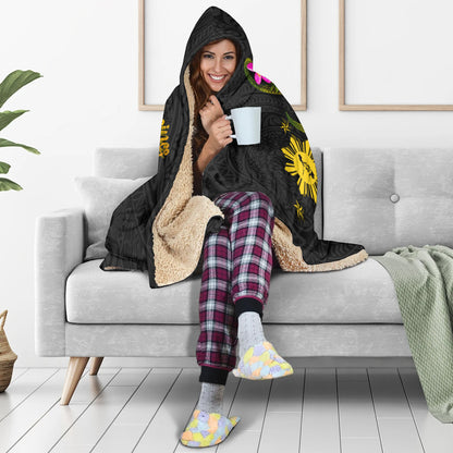 Philippines Filipinos Hooded Blanket Philippines Sun And Map Plumeria Tribal