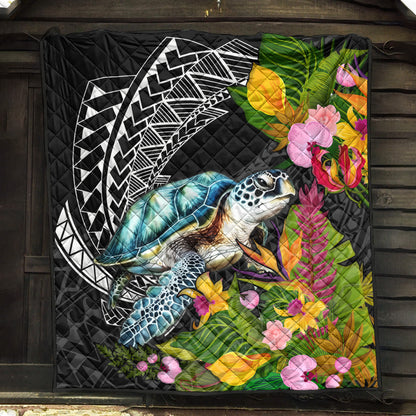Hawaii Premium Quilt Turtle Ocean Spiral Polynesian Patterns
