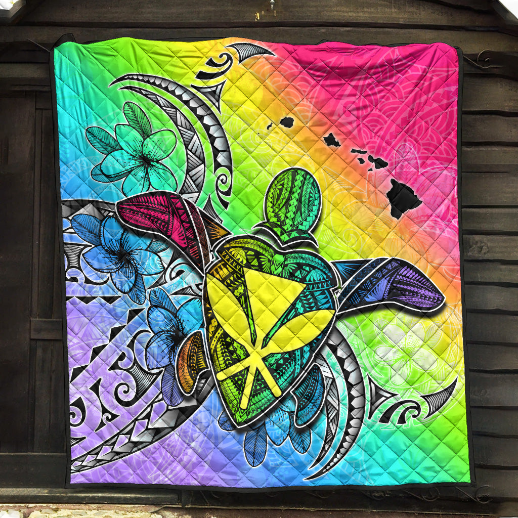 Hawaii Premium Quilt Hawaii Map And Turtle Tribal Patterns