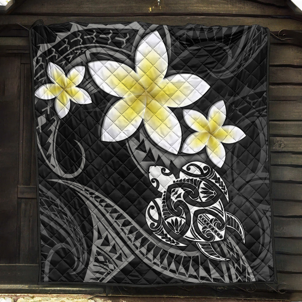 Hawaii Premium Quilt Hawaiian Turtle Honu Plumeria Tribal Tattoo