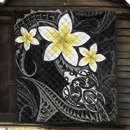 Hawaii Premium Quilt Hawaiian Turtle Honu Plumeria Tribal Tattoo