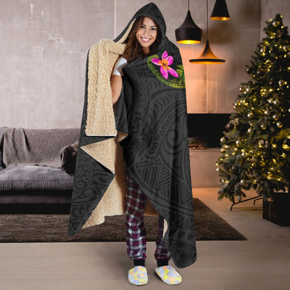 Philippines Filipinos Hooded Blanket Philippines Sun And Map Plumeria Tribal