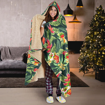 Hawaii Hooded Blanket Mele Kalikimaka Santa Shark Tropical Style