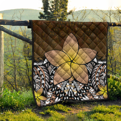 Hawaii Premium Quilt Hawaii Plumeria Polynesian Traditional Patterns Vintage Version