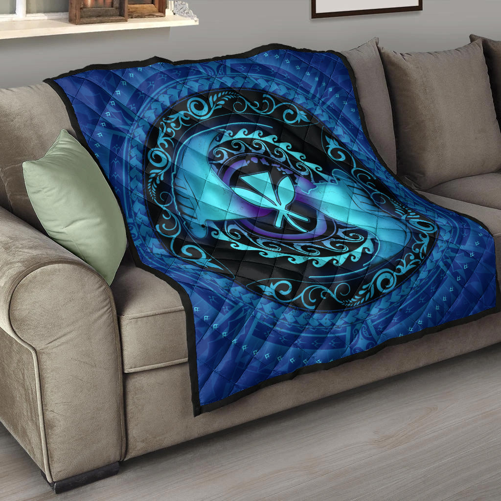 Hawaii Premium Quilt Manta Ray Couple Polynesian Ocean Style