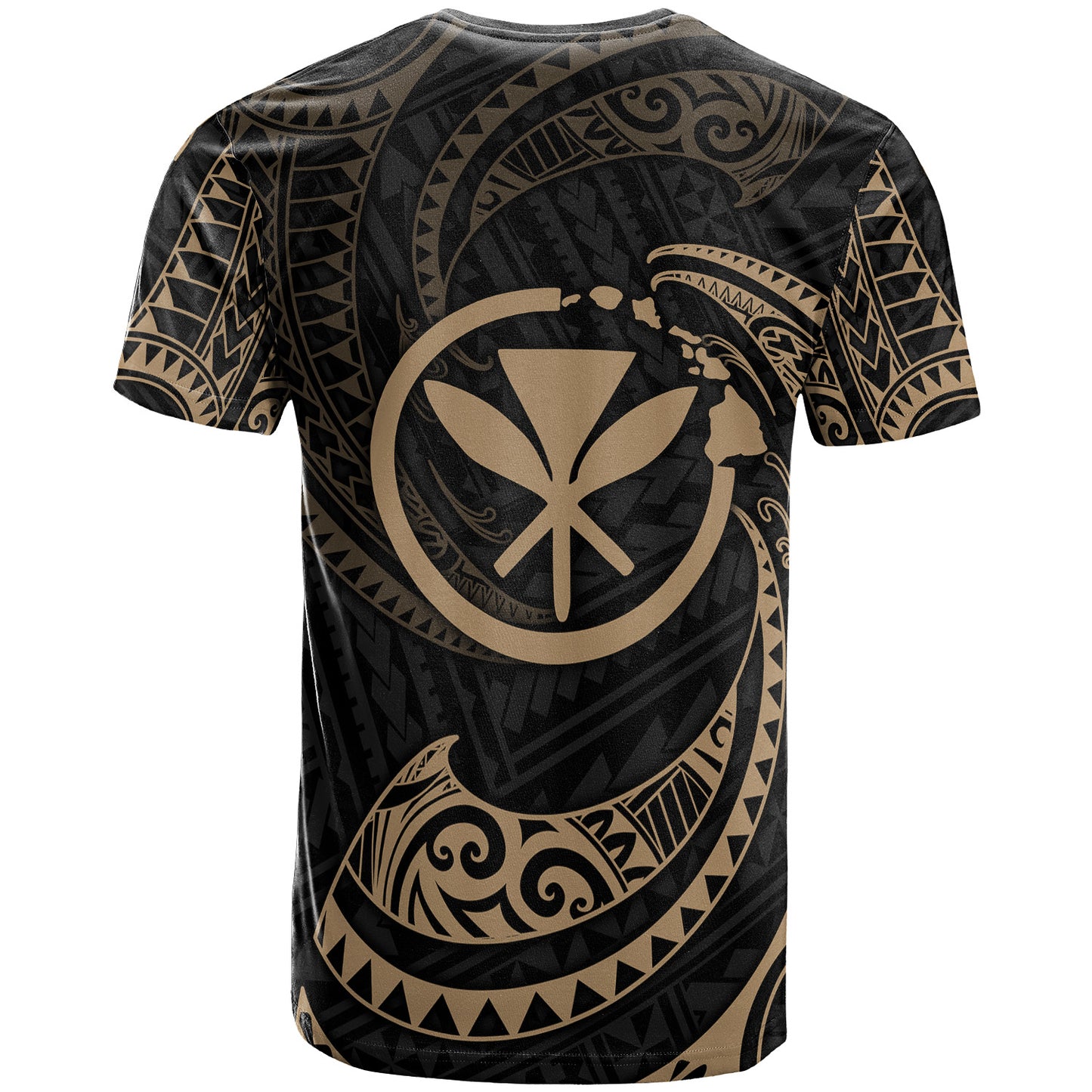 Hawaii Polynesian Custom Personalised T-Shirt - Gold Tribal Wave