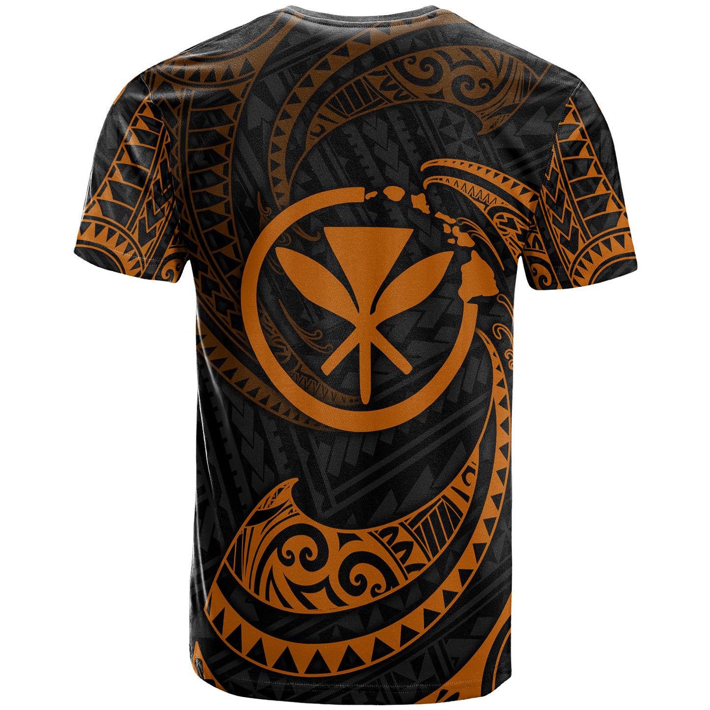 Hawaii Polynesian Custom Personalised T-Shirt - Gold Tribal Wave