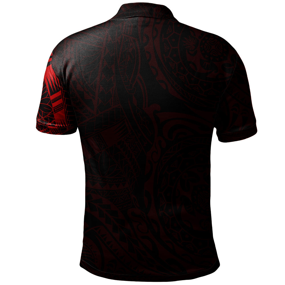 Roosevelt JROTC Polynesian Polo Shirt Polynesian Tattoo Style Version 2.0 Red