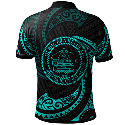 Palau Polynesian Custom Personalised Polo Shirt Tribal Wave