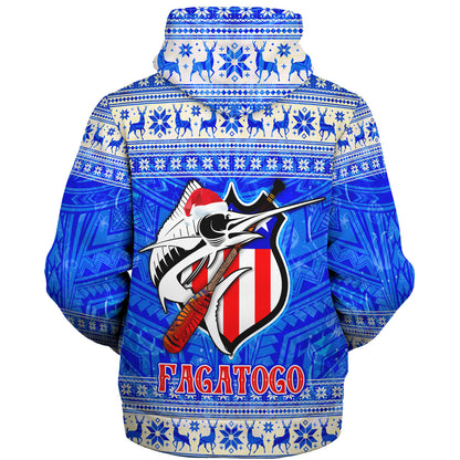 American Samoa Sherpa Hoodie Fagatogo Christmas Style