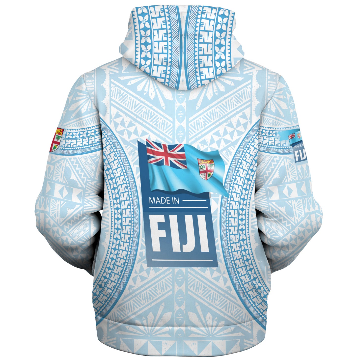 Fiji Sherpa Hoodie Fijian Tapa Style