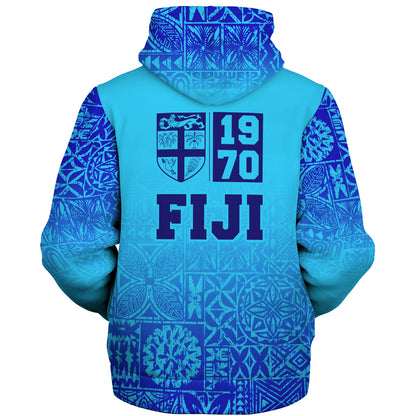 Fiji Sherpa Hoodie Fiji Independence 1970 Tapa Style ( Ver 2 )