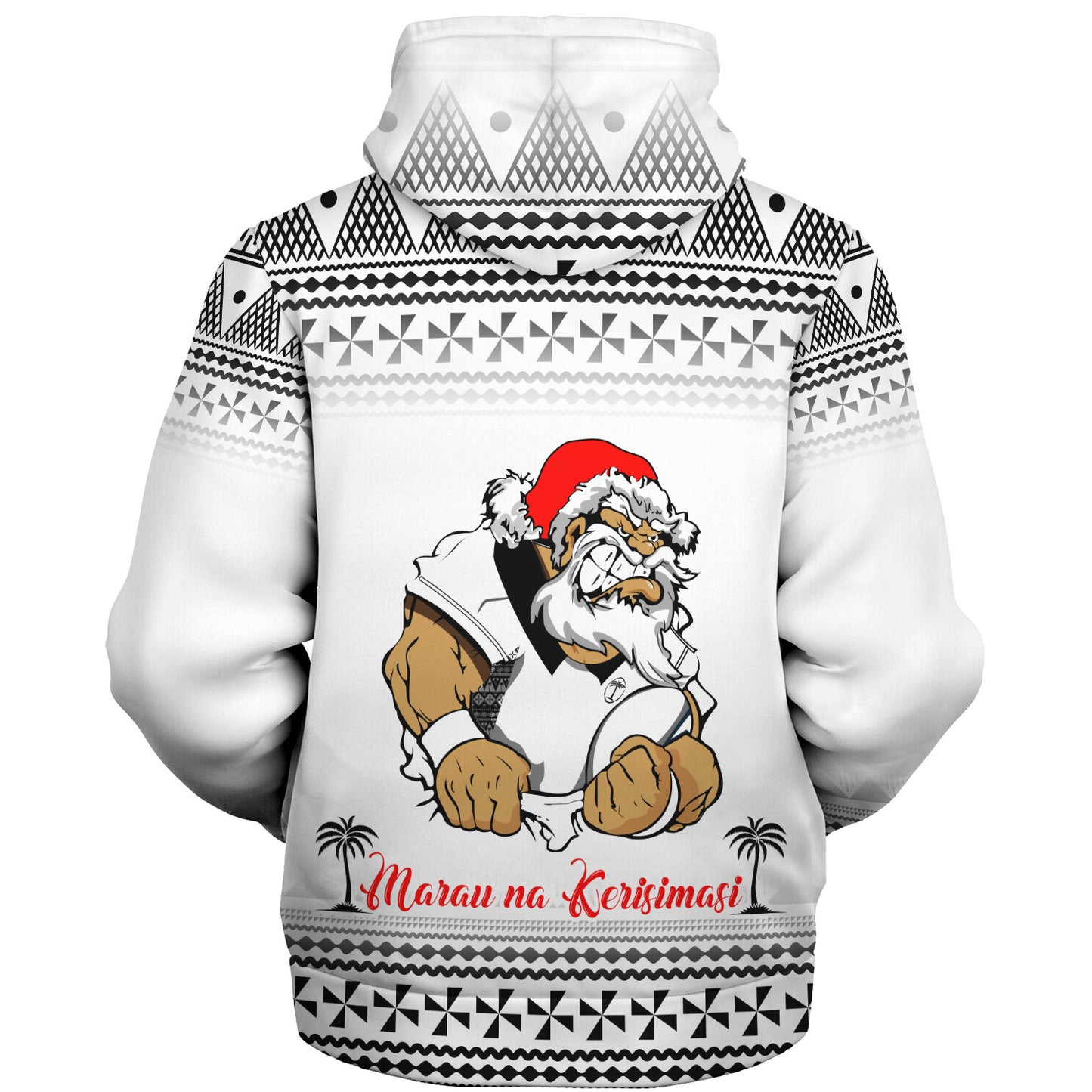 Fiji Sherpa Hoodie Marau na Kerisimasi Rugby Santa Style