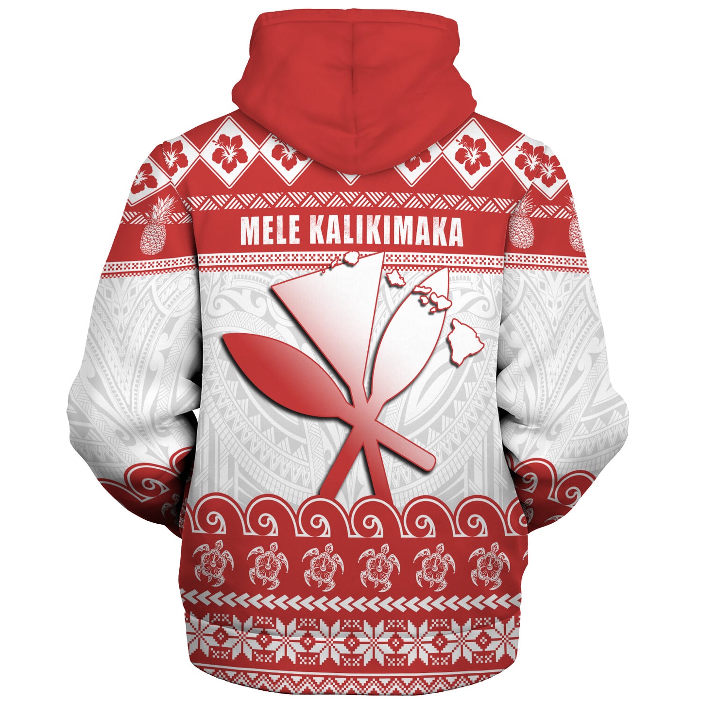 Hawaii Sherpa Hoodie Santa Surfing Merry Christmas Kanaka Maoli