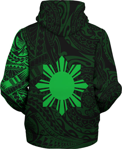 Philippines Filipinos Polynesian Tattoo Style Sherpa Hoodie