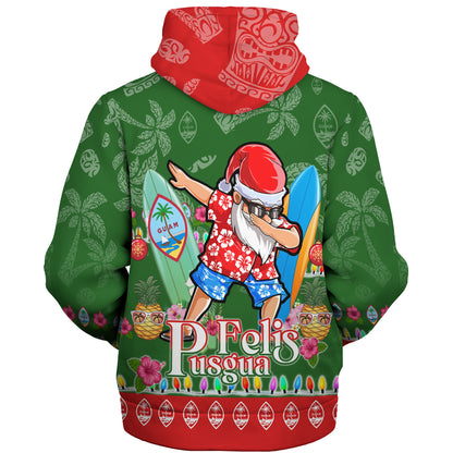 Guam Sherpa Hoodie Felis Pusgua Tropical Xmas Patterns