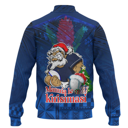 Samoa Baseball Jacket Manuia Le Kirisimasi Rugby Santa Style