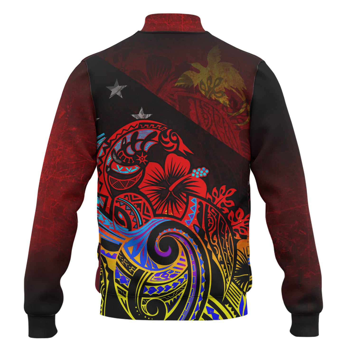 Papua New Guinea Baseball Jacket Birds Of Paradise With Flag Color Style