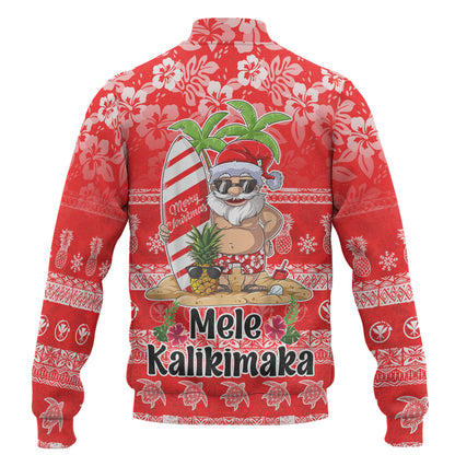 Hawaii Baseball Jacket Mele Kalikimaka Merry Christmas Tree Pineapple Tropical