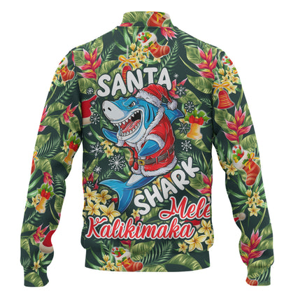 Hawaii Baseball Jacket Mele Kalikimaka Santa Shark Tropical Style