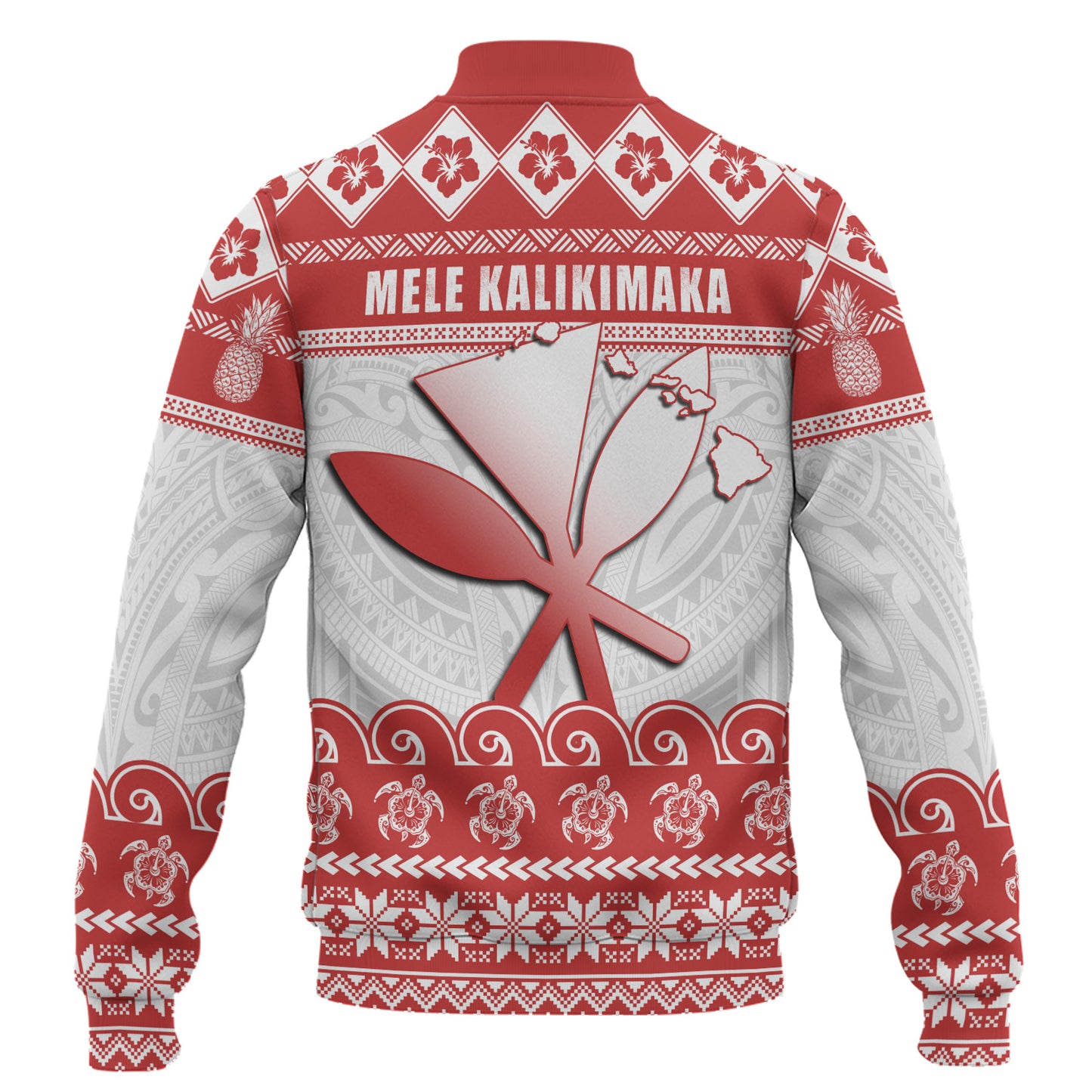 Hawaii Baseball Jacket Santa Surfing Merry Christmas Kanaka Maoli