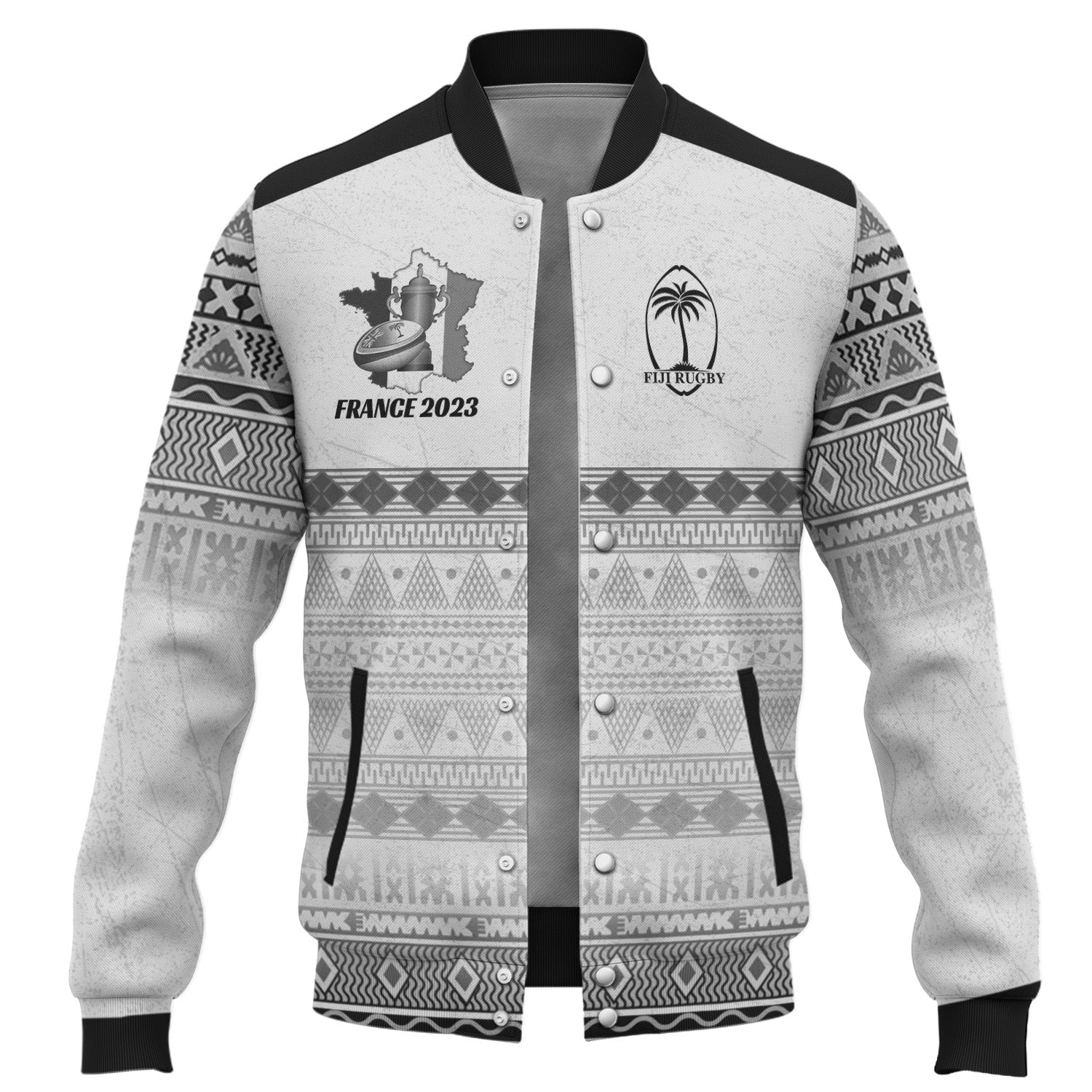 Fiji Baseball Jacket Fijian Rugby Style