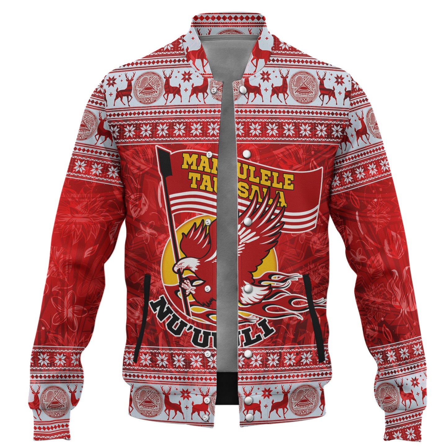 American Samoa Baseball Jacket Nu'uuli Christmas Style
