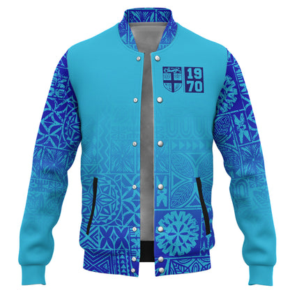 Fiji Baseball Jacket Fiji Independence 1970 Tapa Style ( Ver 2 )