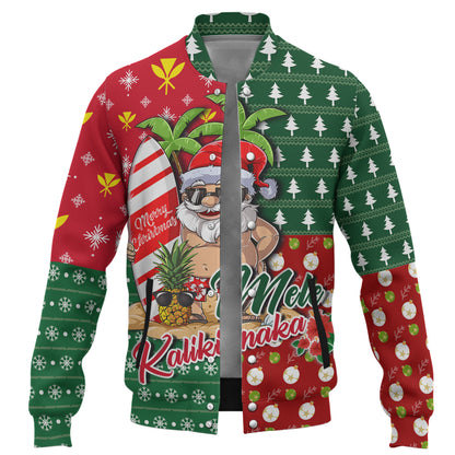 Hawaii Baseball Jacket Mele Kalikimaka Hawaii Christmas Patterns