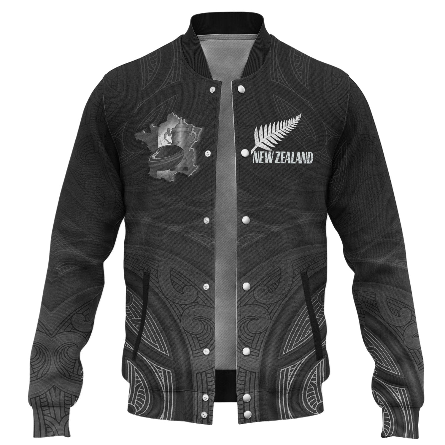 New Zealand Baseball Jacket Rugby Ball Style