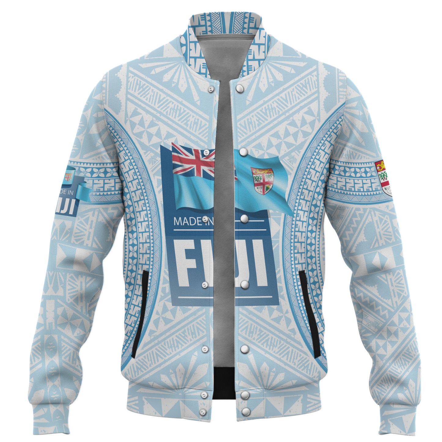 Fiji Baseball Jacket Fijian Tapa Style