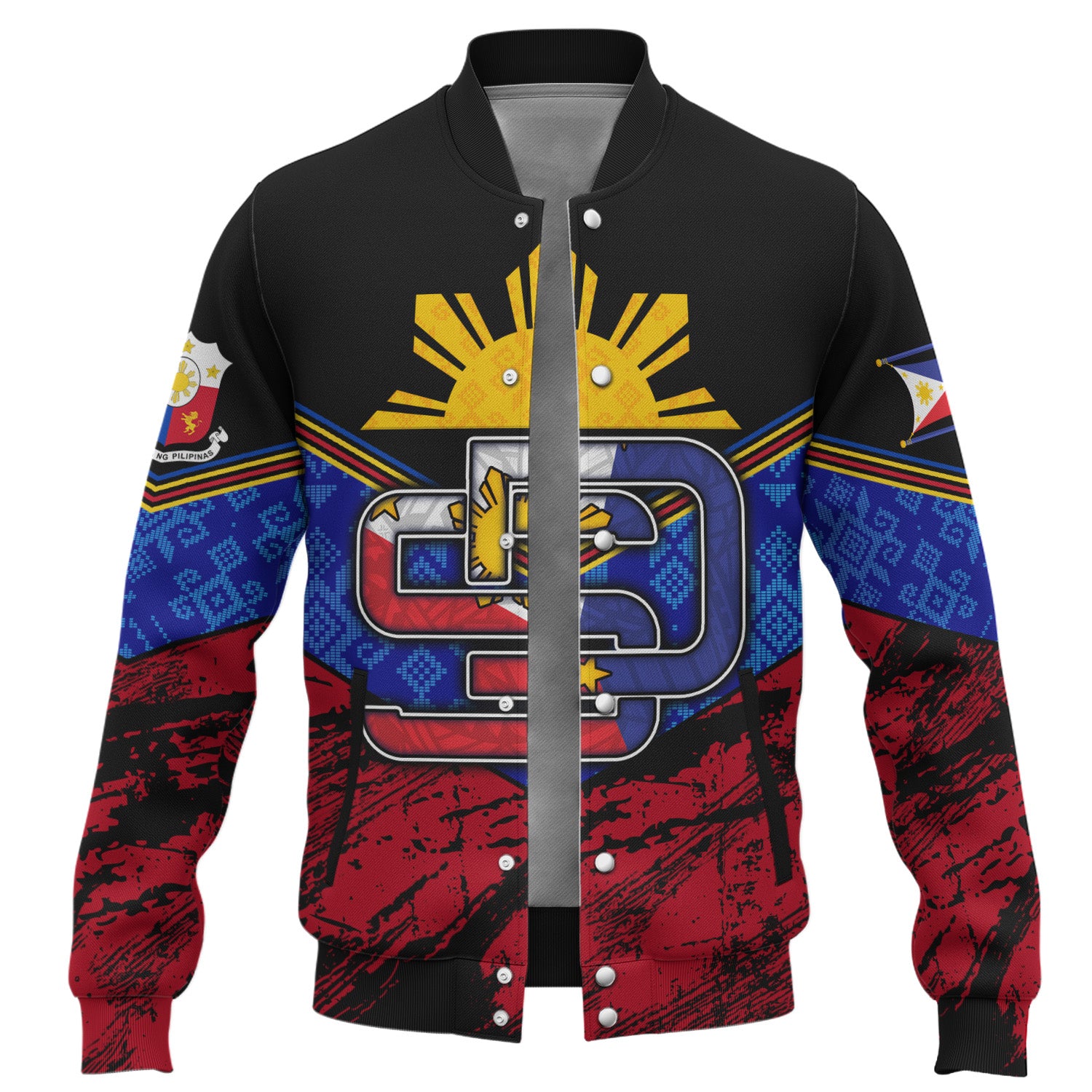 Philippines Filipinos Baseball Jacket San Diego Filipino Grunge Brush Stroke Style