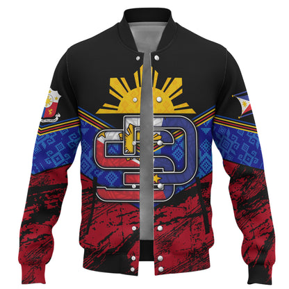 Philippines Filipinos Baseball Jacket San Diego Filipino Grunge Brush Stroke Style