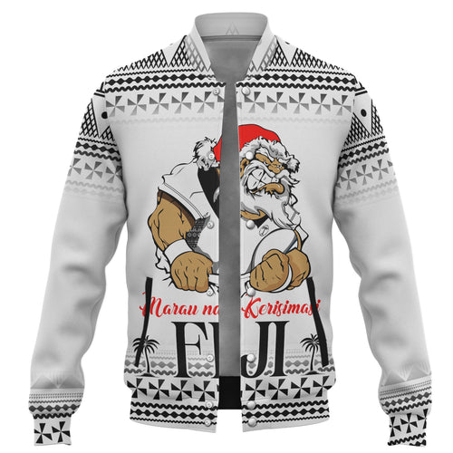 Fiji Baseball Jacket Marau na Kerisimasi Rugby Santa Style