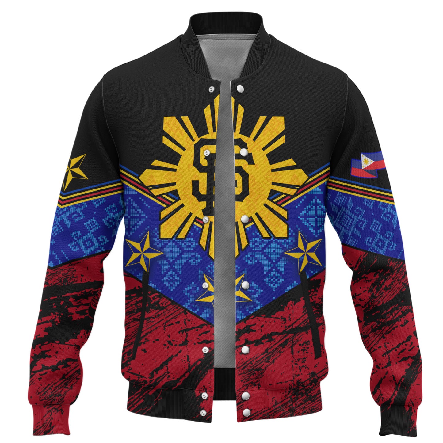Philippines Filipinos Baseball Jacket San Francisco Filipino Grunge Brush Stroke Style