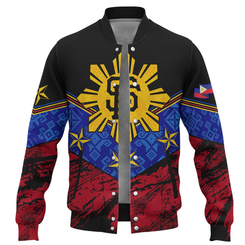 Philippines Filipinos Baseball Jacket San Francisco Filipino Grunge Brush Stroke Style