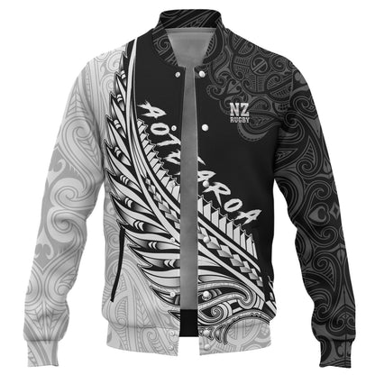 New Zealand Baseball Jacket Maori Silver Fern Rugby Vibe