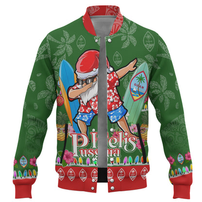 Guam Baseball Jacket Felis Pusgua Tropical Xmas Patterns