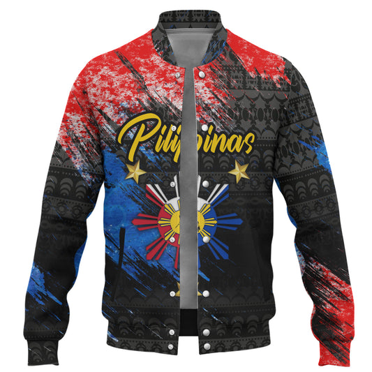 Philippines Filipinos Baseball Jacket Pilipinas Sun Grunge Style