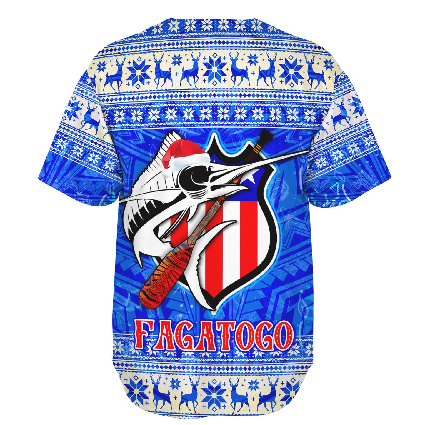 American Samoa Baseball Shirt Fagatogo Christmas Style